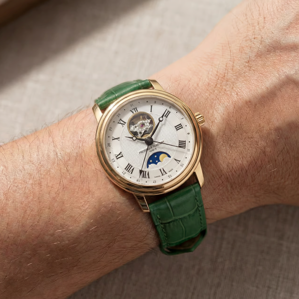 Heritage Croco Strap – Emerald Green